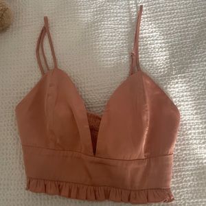 Revolve Superdown Satin crop top